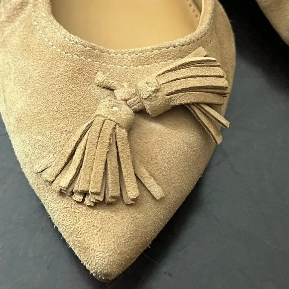 J. Crew Lottie Tan Suede Tassel Flats 6.5 - Picture 3 of 6